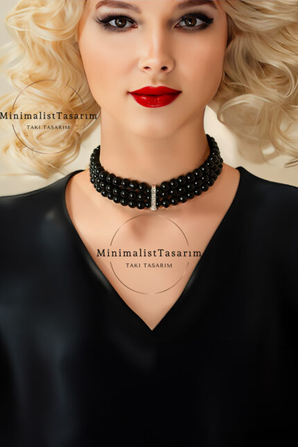 Choker kolye ,tasma kolye ,boyun kolyesi, gümüş choker kolye​, inci tasma kolye