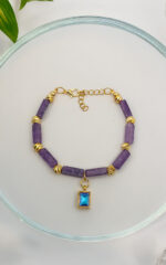 Ametist Taşı Bileklik – Doğal Ametist Taşlı El Yapımı Pozitif Enerji Bilekliği