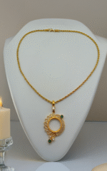 Çeyrekli Kolye – Halat Zincir Çeyrek Altın Takılabilir Çerçeveli Çelik Model - Görsel 2