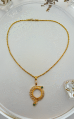 Çeyrekli Kolye – Halat Zincir Çeyrek Altın Takılabilir Çerçeveli Çelik Model