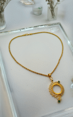 Çeyrekli Kolye – Halat Zincir Çeyrek Altın Takılabilir Çerçeveli Çelik Model - Görsel 3