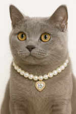 İnci Kalpli Kedi Kolyesi – Kedi Oyuncağı Hediyeli, Köpek Künyesi Uyumlu, Kedi Giyim - Görsel 3