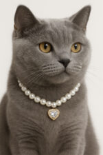 İnci Kalpli Kedi Kolyesi – Kedi Oyuncağı Hediyeli, Köpek Künyesi Uyumlu, Kedi Giyim - Görsel 4