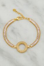 çeyrek altın bileklik taşlı pırlanta görünümlü su yolu baget